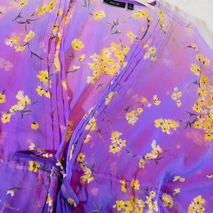 APT.9 Medium Purple&Yellow Sheer Kimono